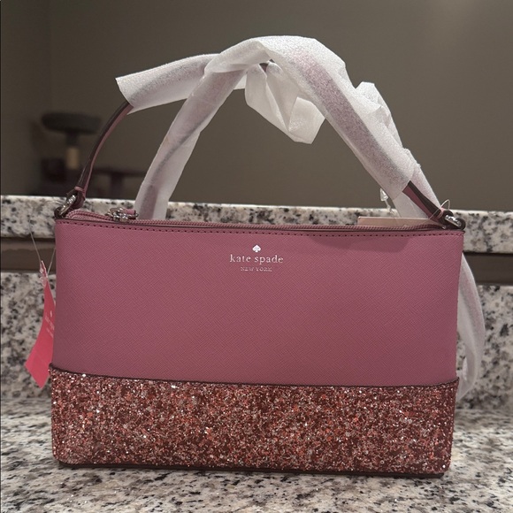 kate spade Handbags - ✨ NWT Kate Spade Greta Court Ramey Crossbody - Dusty Peony & Rose Gold Glitter
